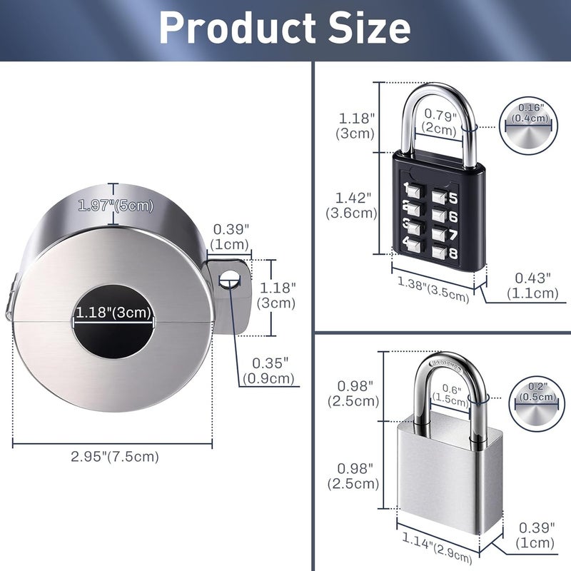 DOCEPERT Outdoor Faucet Spigot Lock,2 Locks Water Faucet Locks Outdoor with Metallic Stainless Steel Gate Valve Lock Protecting Water from Unauthorized Use and Vandalism for 1.3-2.5" Valves Hose Bibs (Silver) - Image 3